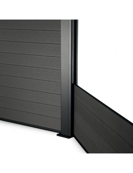 Poste de aluminio ELITE ángulo 45º y 135º con paneles