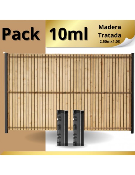 PACK VALLAS HERCULES Y MADERA TRATADA 10 METROS LINEALES
