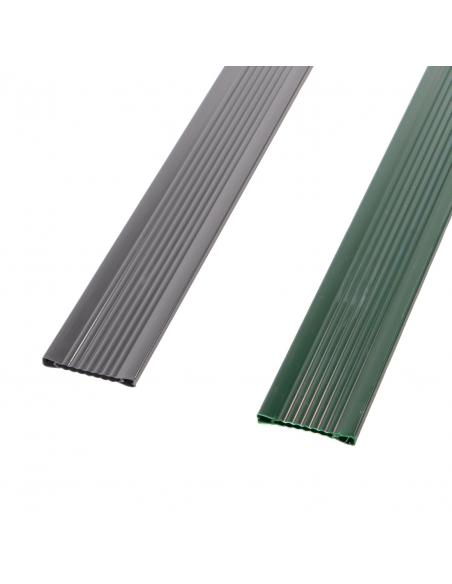 lamas de kit de PVC en dos colores: gris y verde